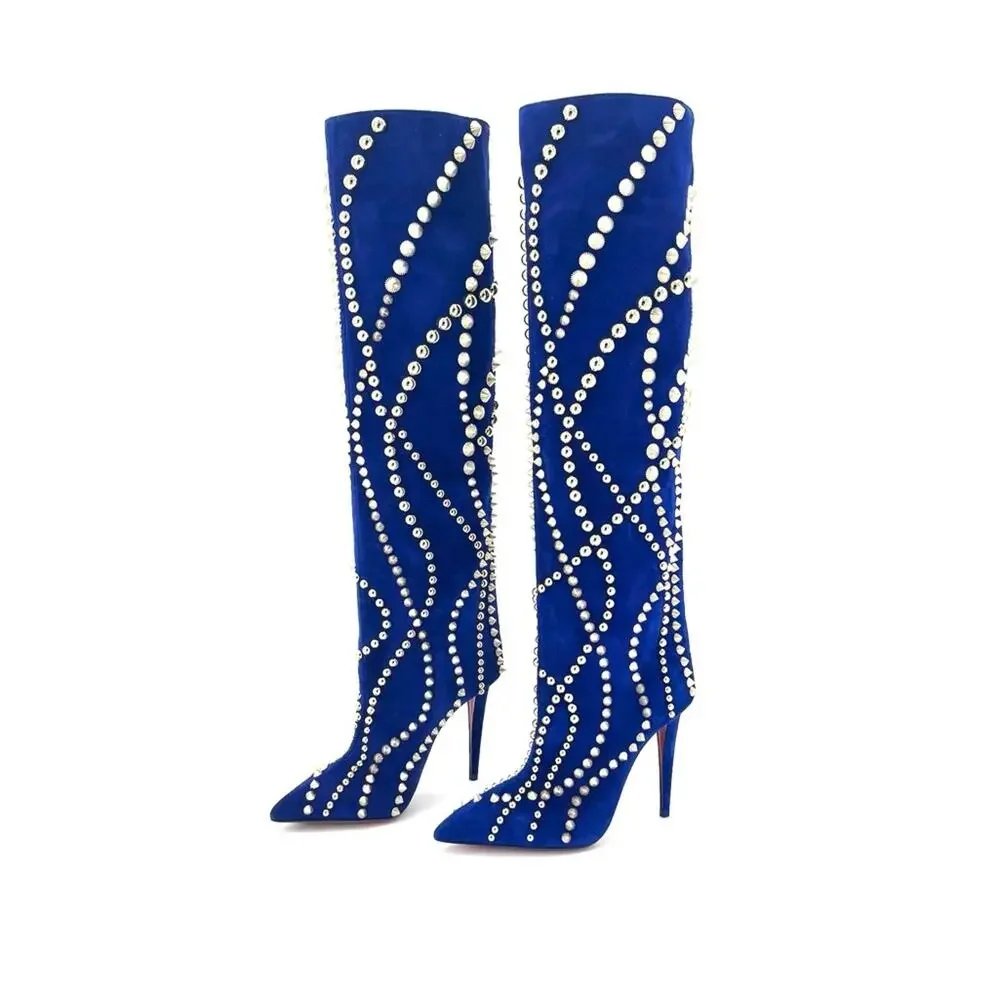NIB Christian Louboutin Astrilarge Botta Pika 100 Galactiqueen OTK Boots 37